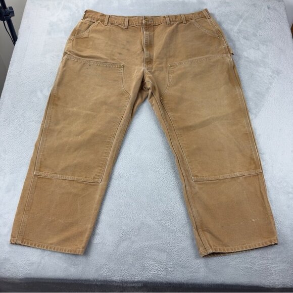 Vintage Carhartt Men's Sz 45x27 B01-BRN Double Knee Carpenter Pants Made in USA - Picture 3 of 14
